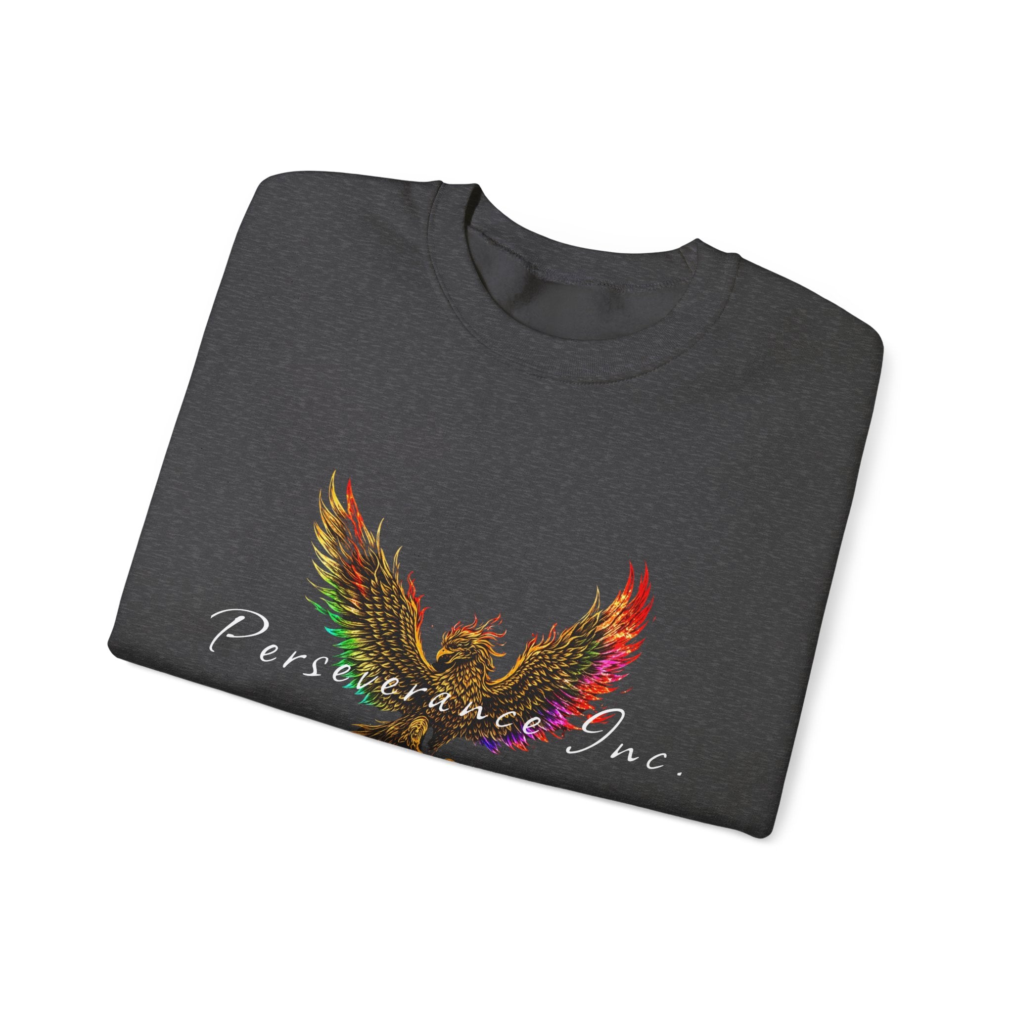 Phoenix Crewneck Sweatshirt — Colorful Phoenix "Perseverance One" Graphic
