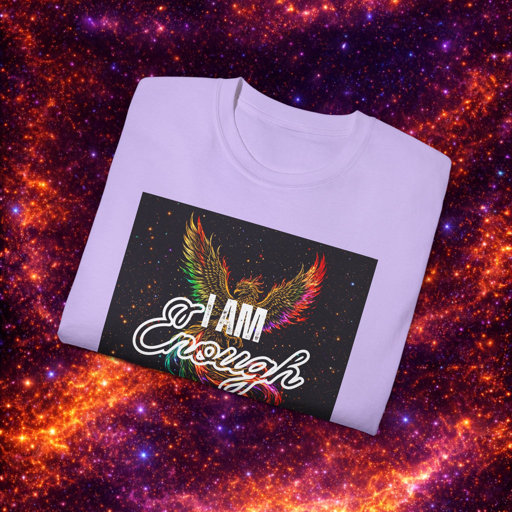 I Am Enough Graphic Phoenix Tee — Inspirational Self-Love Shirt