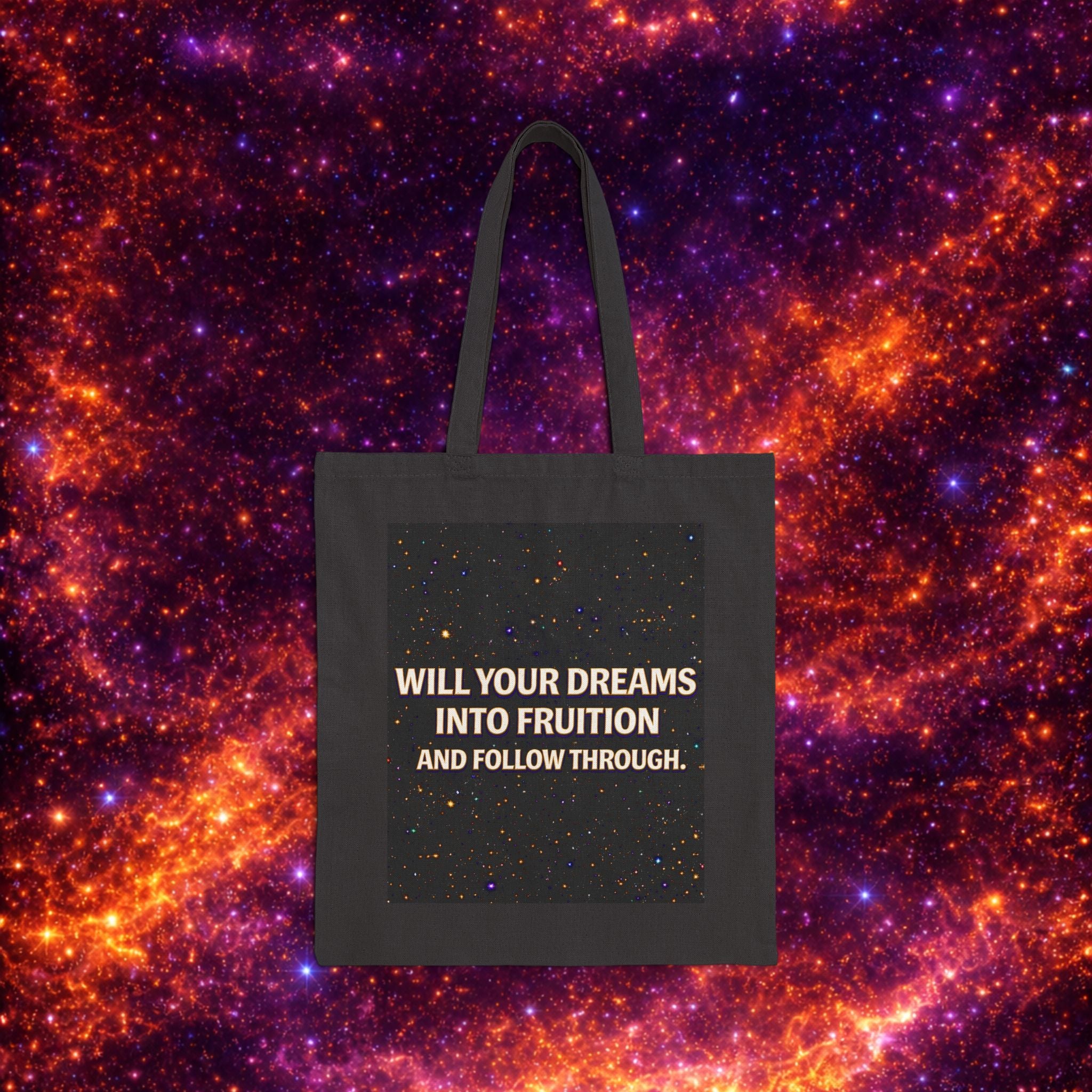 Perseverance Phoenix Cotton Tote — "Will Your Dreams Into Fruition" Inspirational Canvas Bag