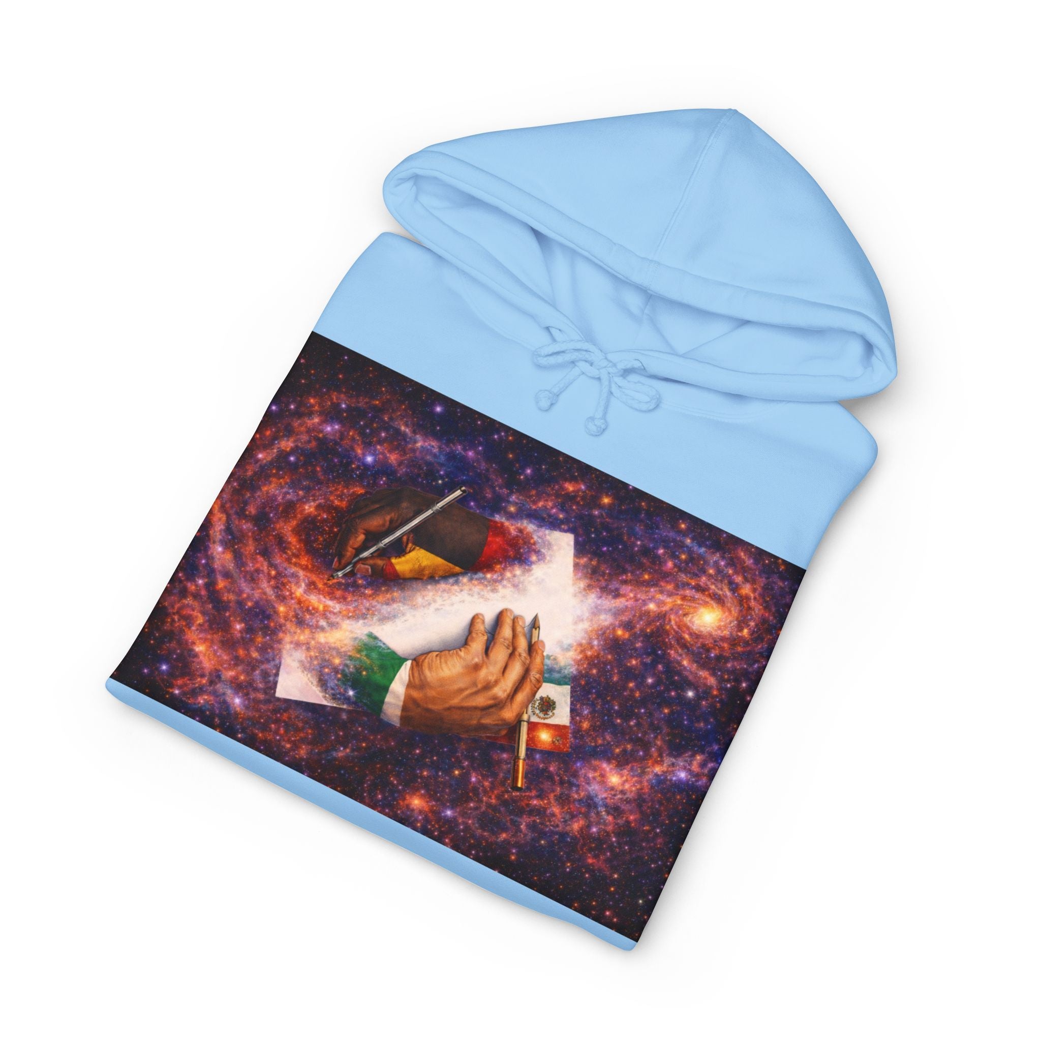 Mutual Respect Perseverance Inc. Galaxy Hoodie — Handshake Cosmic Graphic Sweatshirt