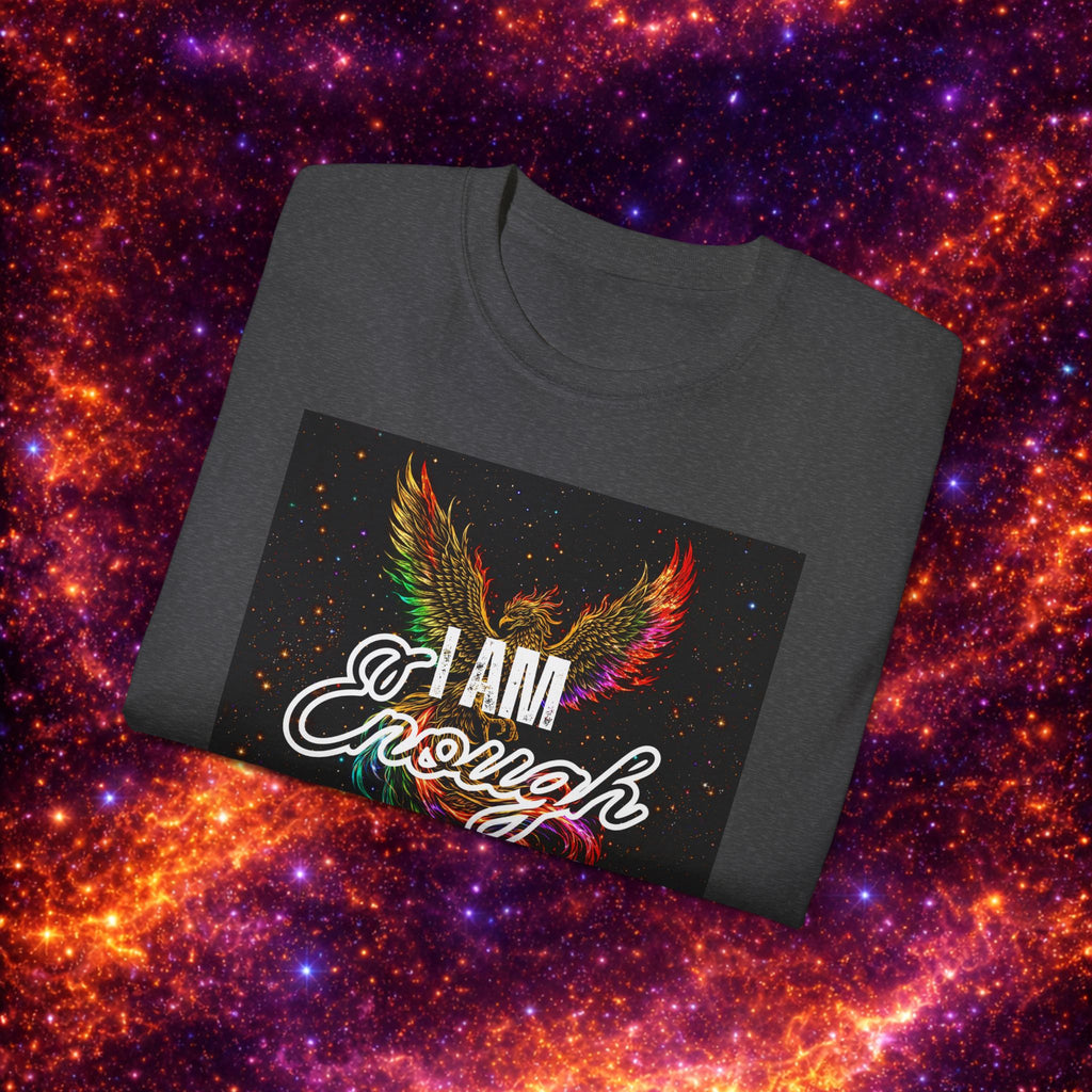 I Am Enough Graphic Phoenix Tee — Inspirational Self-Love Shirt