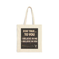 Perseverance Phoenix Message Cotton Tote — "Stay True To You" Inspirational Canvas Bag
