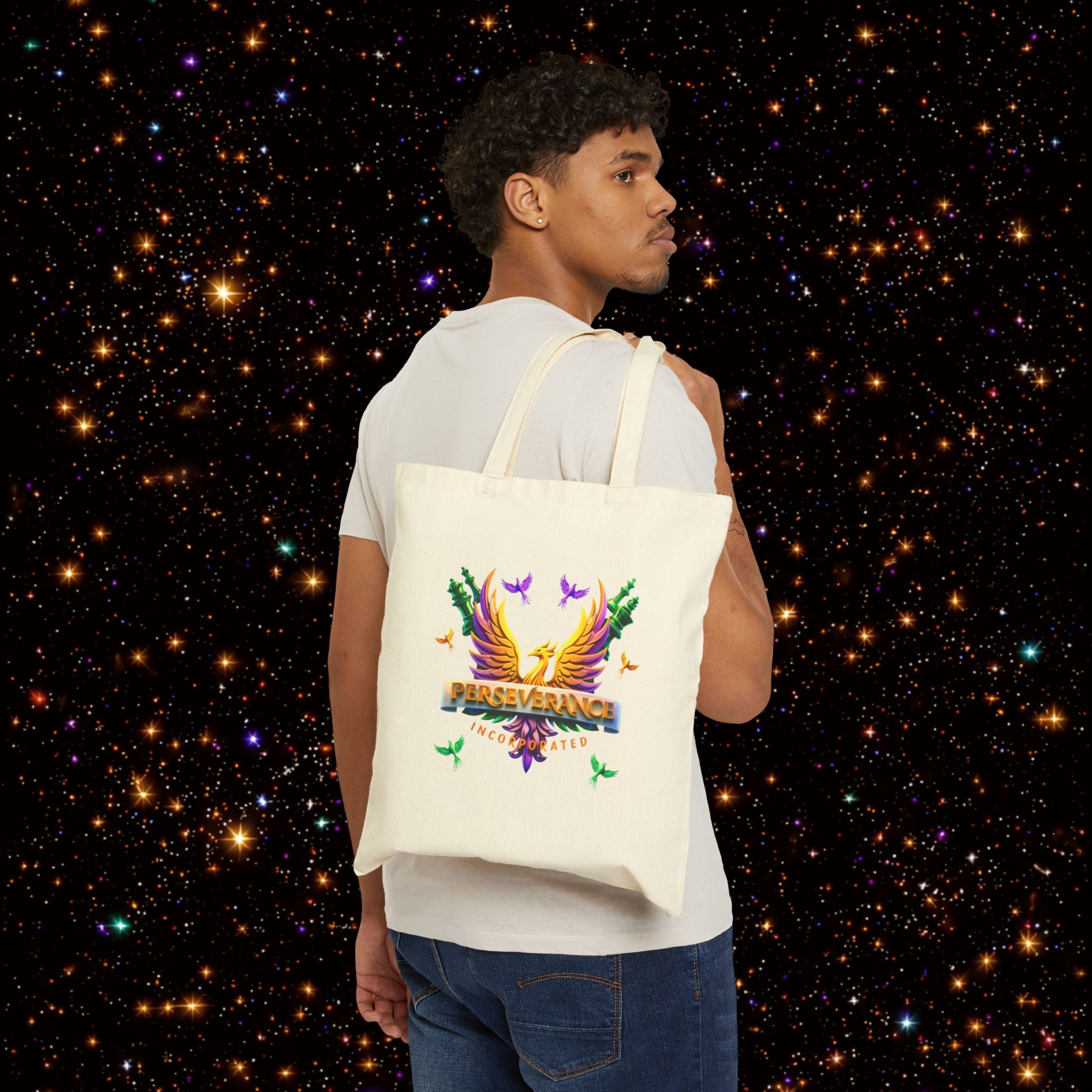 Perseverance Phoenix Cotton Tote — "Will Your Dreams Into Fruition" Inspirational Canvas Bag