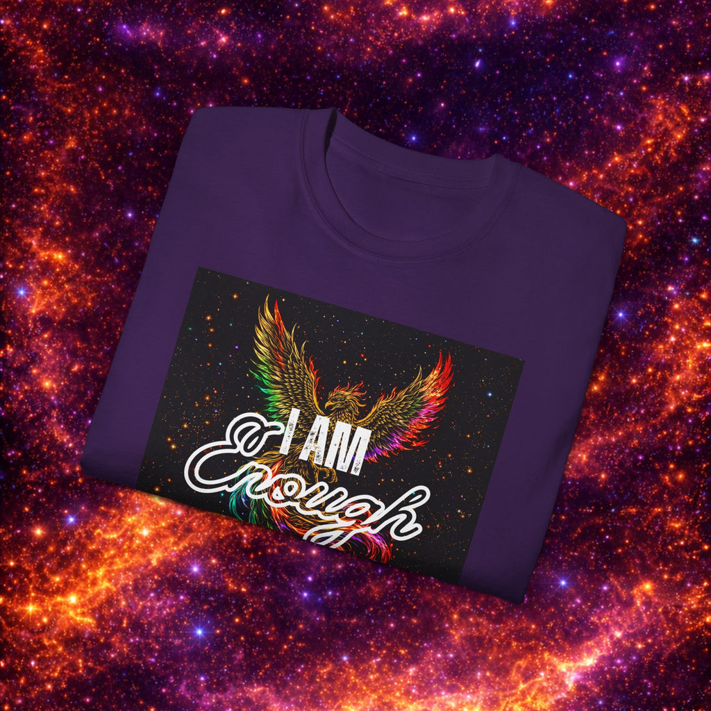 I Am Enough Graphic Phoenix Tee — Inspirational Self-Love Shirt