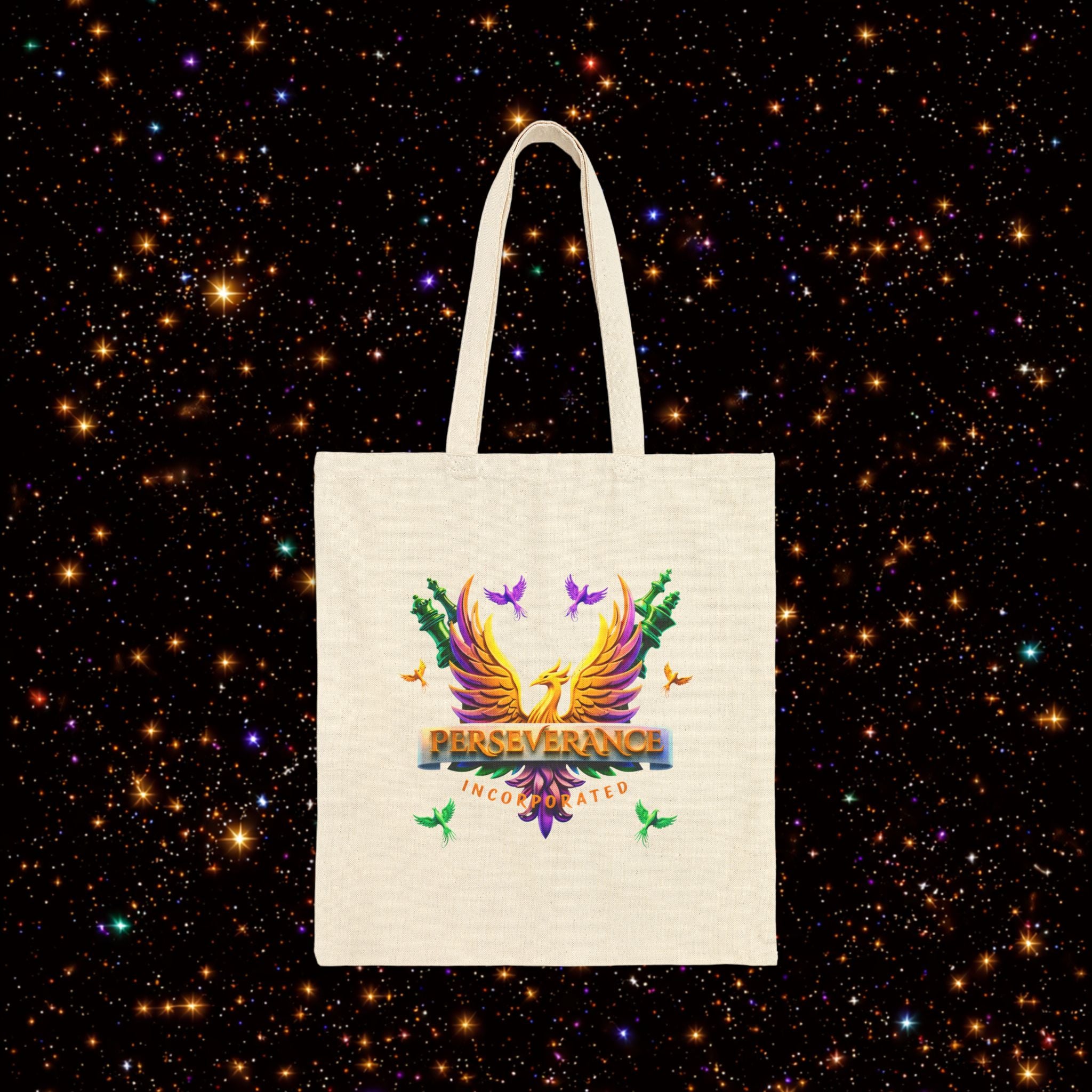 Perseverance Phoenix Cotton Tote — "Will Your Dreams Into Fruition" Inspirational Canvas Bag