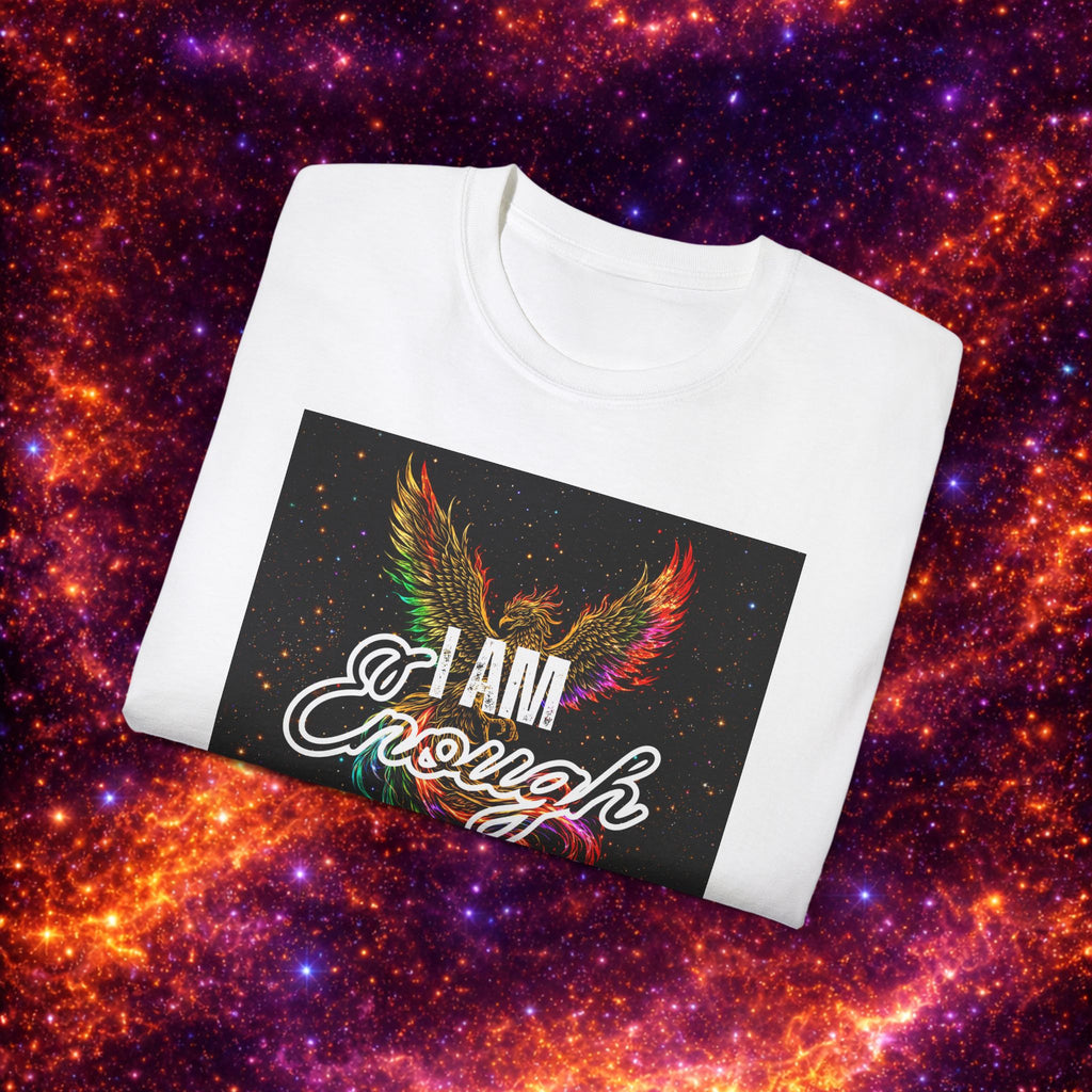 I Am Enough Graphic Phoenix Tee — Inspirational Self-Love Shirt