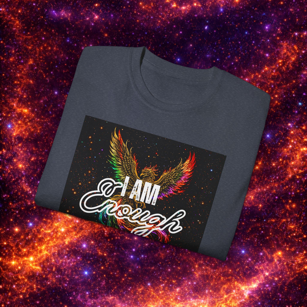 I Am Enough Graphic Phoenix Tee — Inspirational Self-Love Shirt