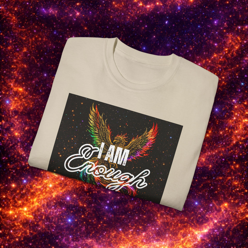 I Am Enough Graphic Phoenix Tee — Inspirational Self-Love Shirt
